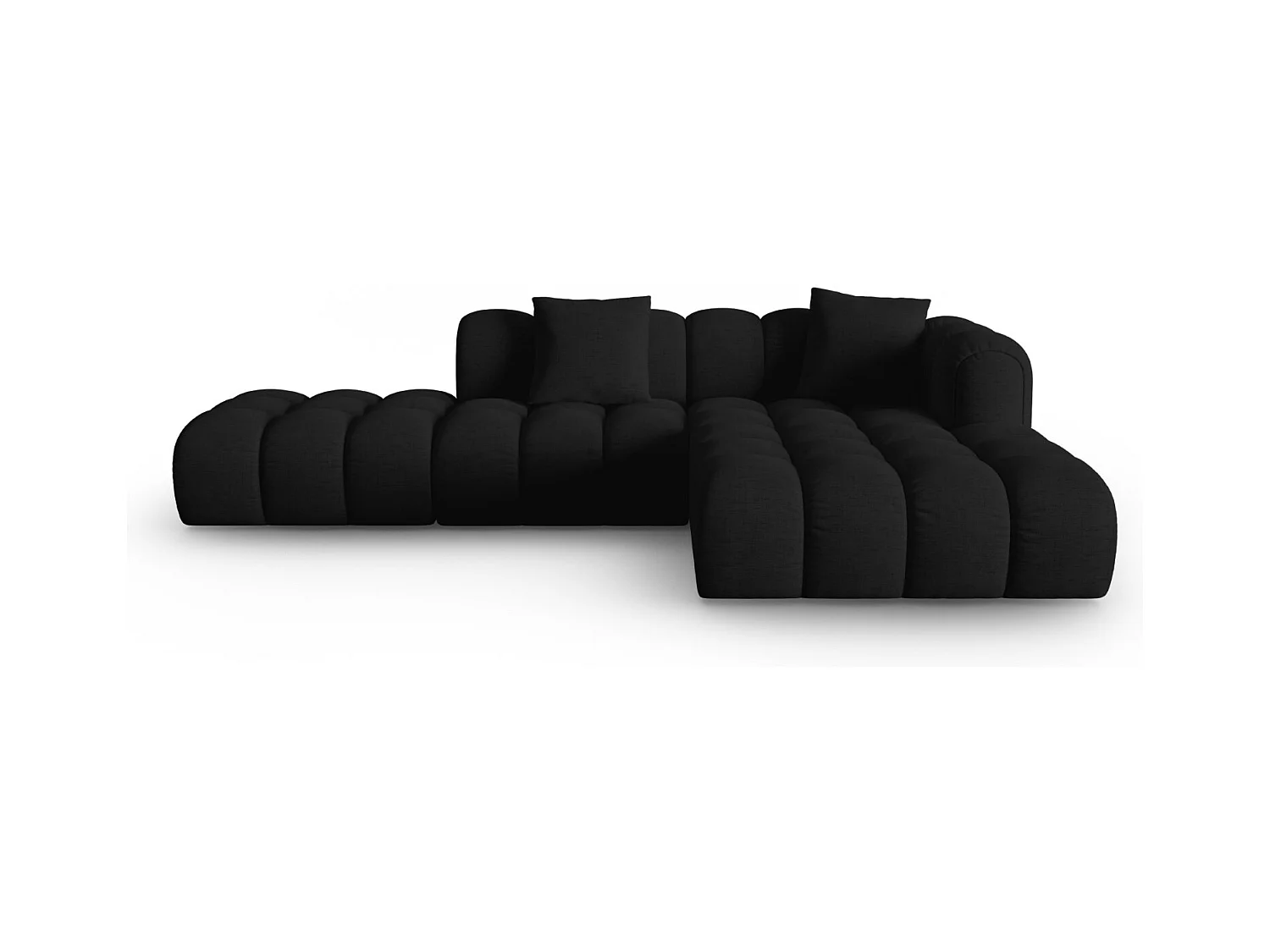 CXL by Christian Lacroix - 4-Sitzer modulares Ecksofa rechts "Clotilde" Sitzer aus strukturiertem Stoff schwarz - 309x190x70cm