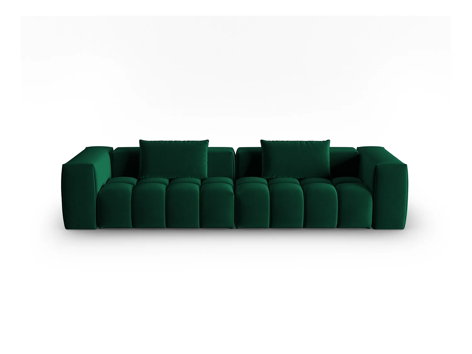 CXL by Christian Lacroix - Canapé modulable "Lorella" 5 places en velours vert bouteille - 290x85x70cm