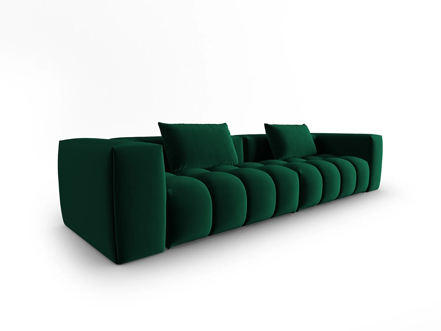 CXL by Christian Lacroix - Sofá modular "Lorella" 5 lugares em veludo verde garrafa - 290x85x70cm