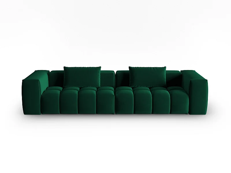 CXL by Christian Lacroix - Sofá modular "Lorella" 5 plazas de terciopelo verde botella - 290x85x70cm