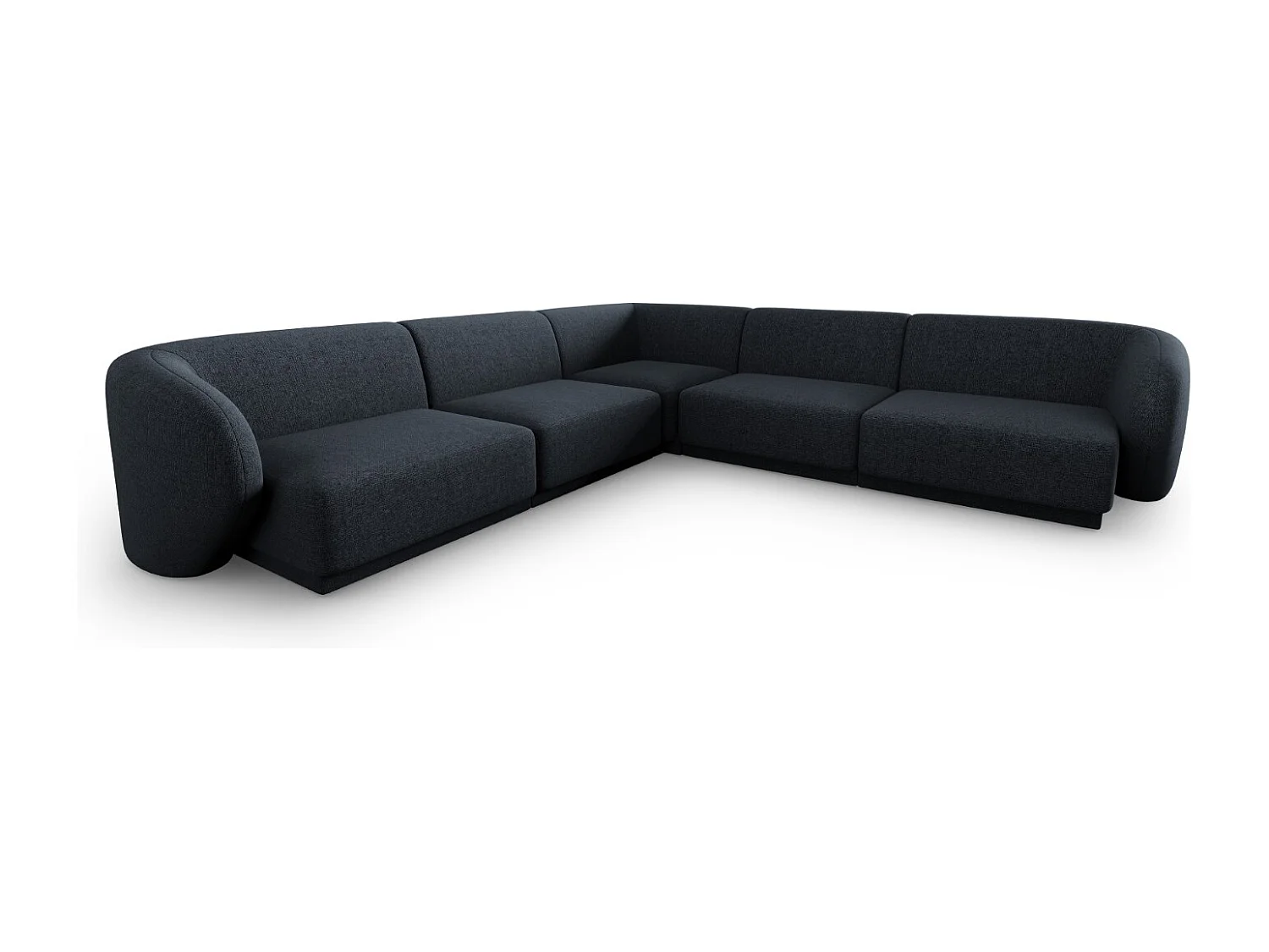 CXL by Christian Lacroix - Divano angolare modulare reversibile "Lionel" 6 posti in ciniglia miscela blu - 265x265x74cm