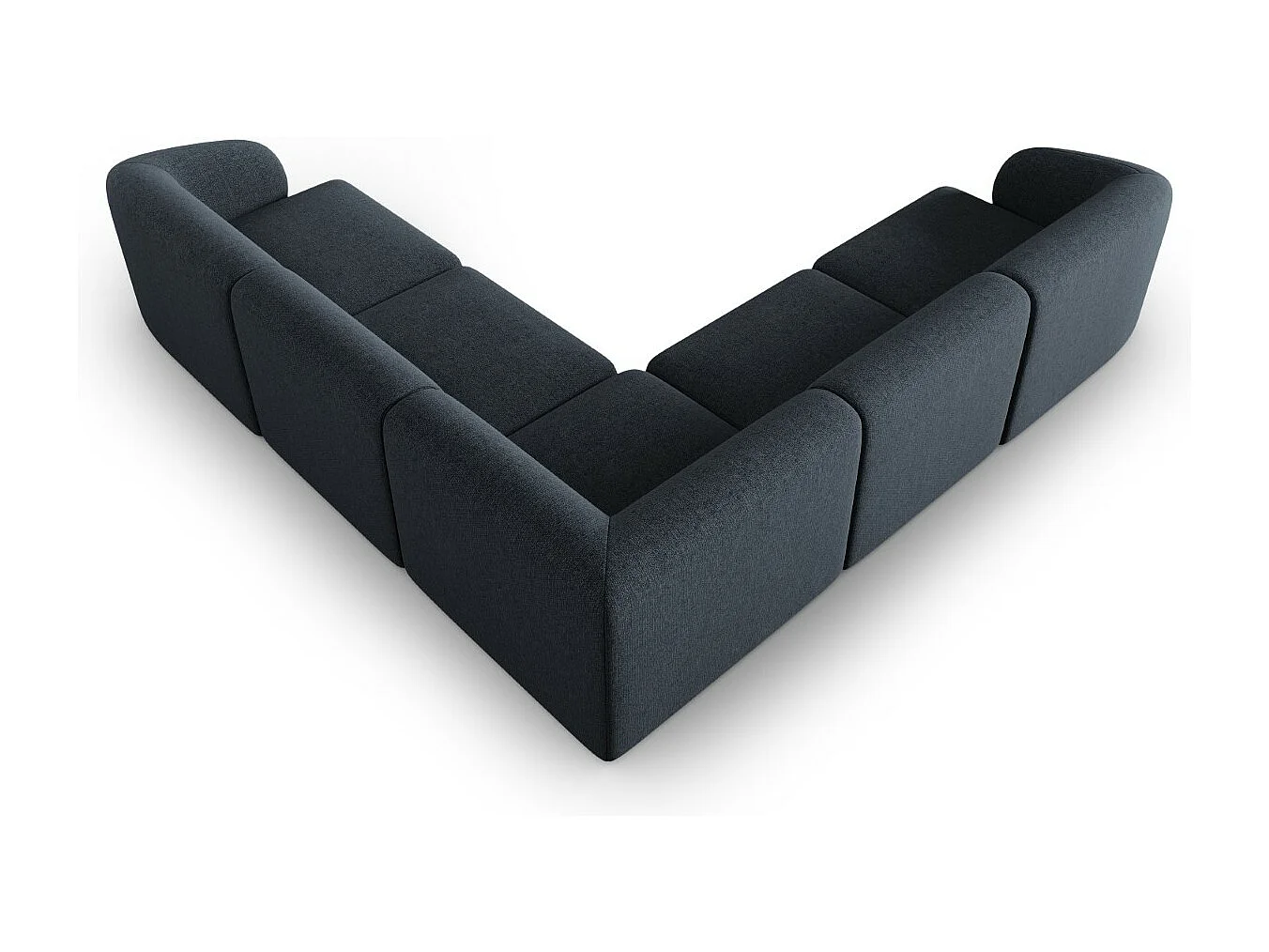 CXL by Christian Lacroix - Divano angolare modulare reversibile "Lionel" 6 posti in ciniglia miscela blu - 265x265x74cm