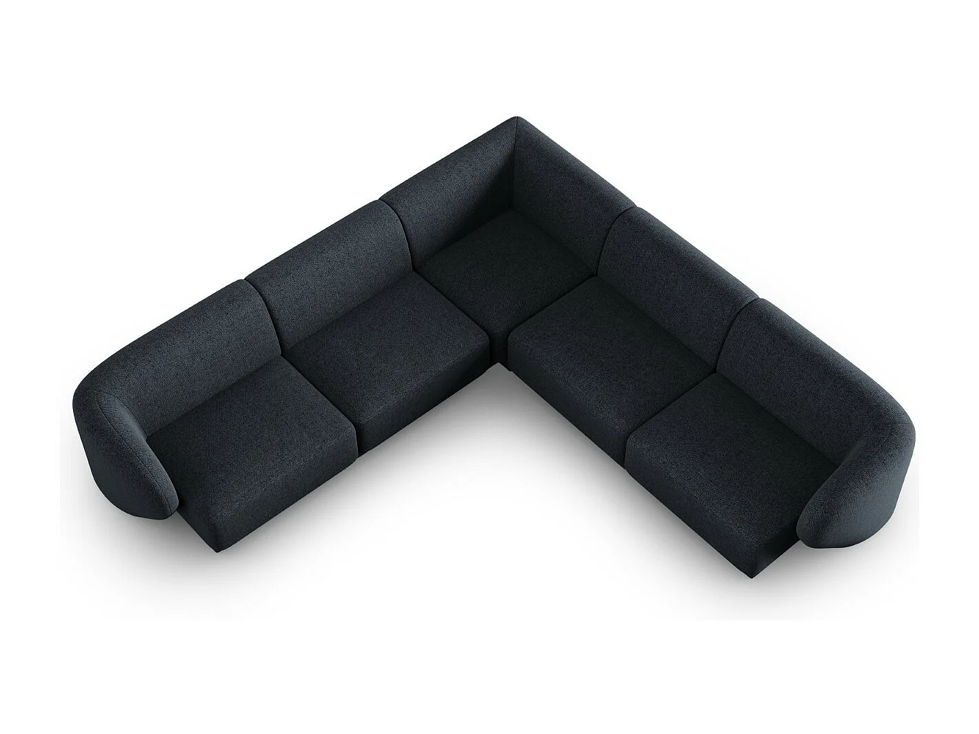 CXL by Christian Lacroix - Divano angolare modulare reversibile "Lionel" 6 posti in ciniglia miscela blu - 265x265x74cm