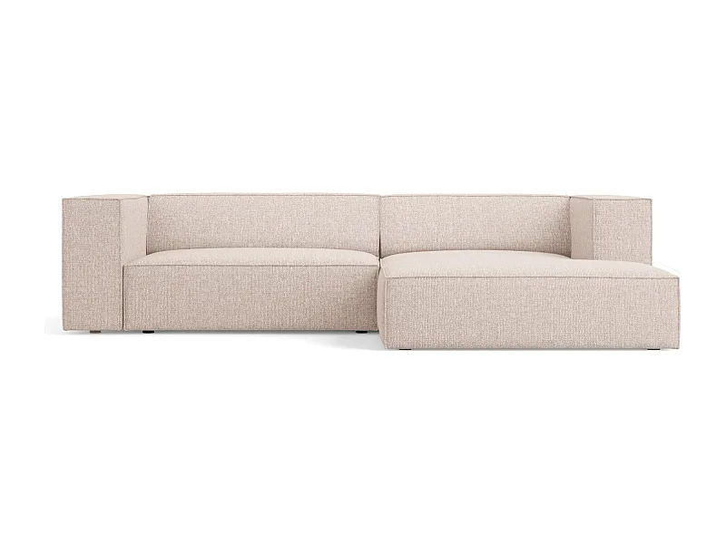 Cosmopolitan Design - 3-Sitzer Ecksofa rechts "Arendal" aus Chenille-Stoff beige - 224x166x70cm