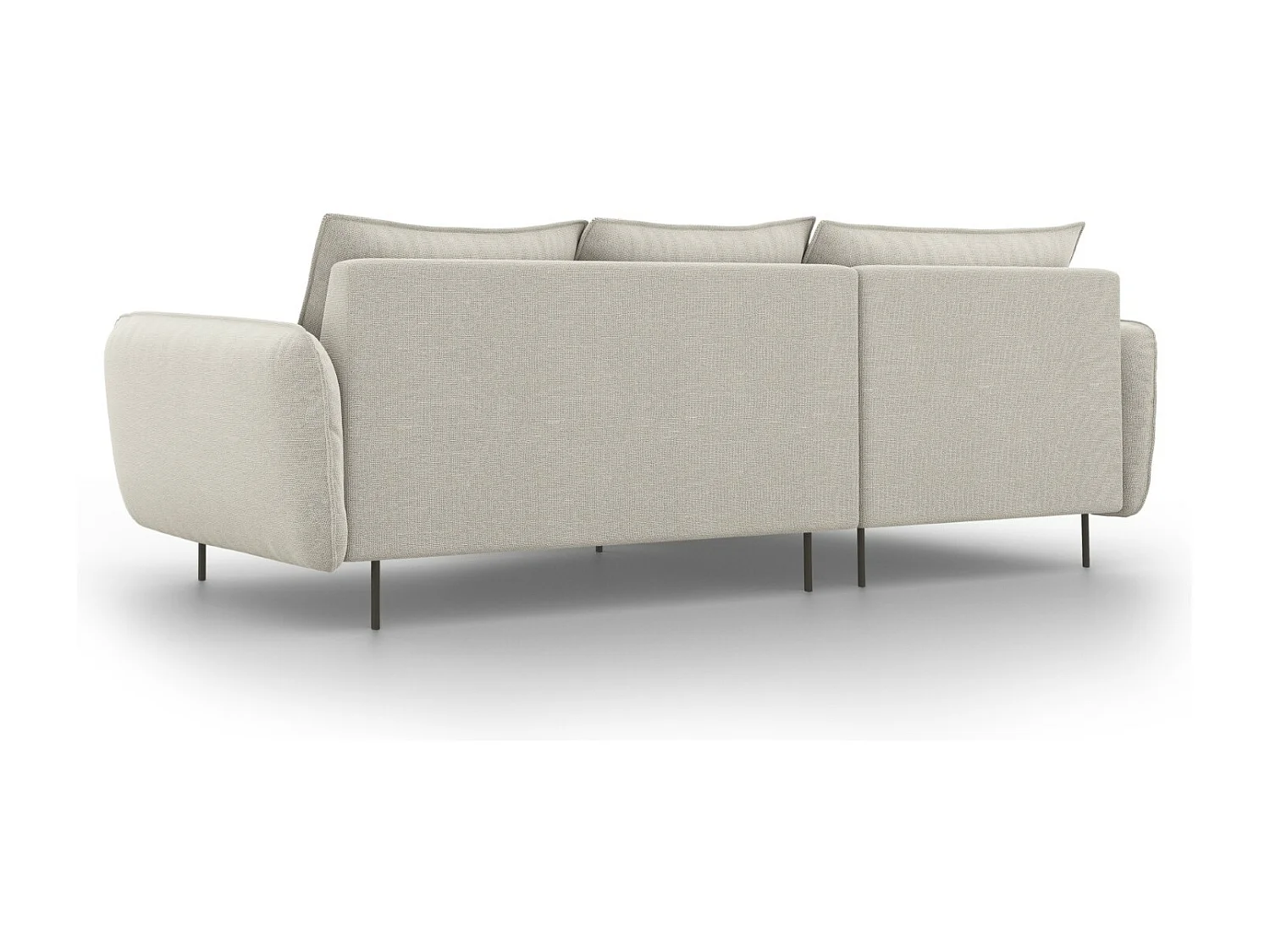 Cosmopolitan Design - Canapé d'angle gauche "Vienna" 5 places en tissu structurel beige clair - 255x170x95cm