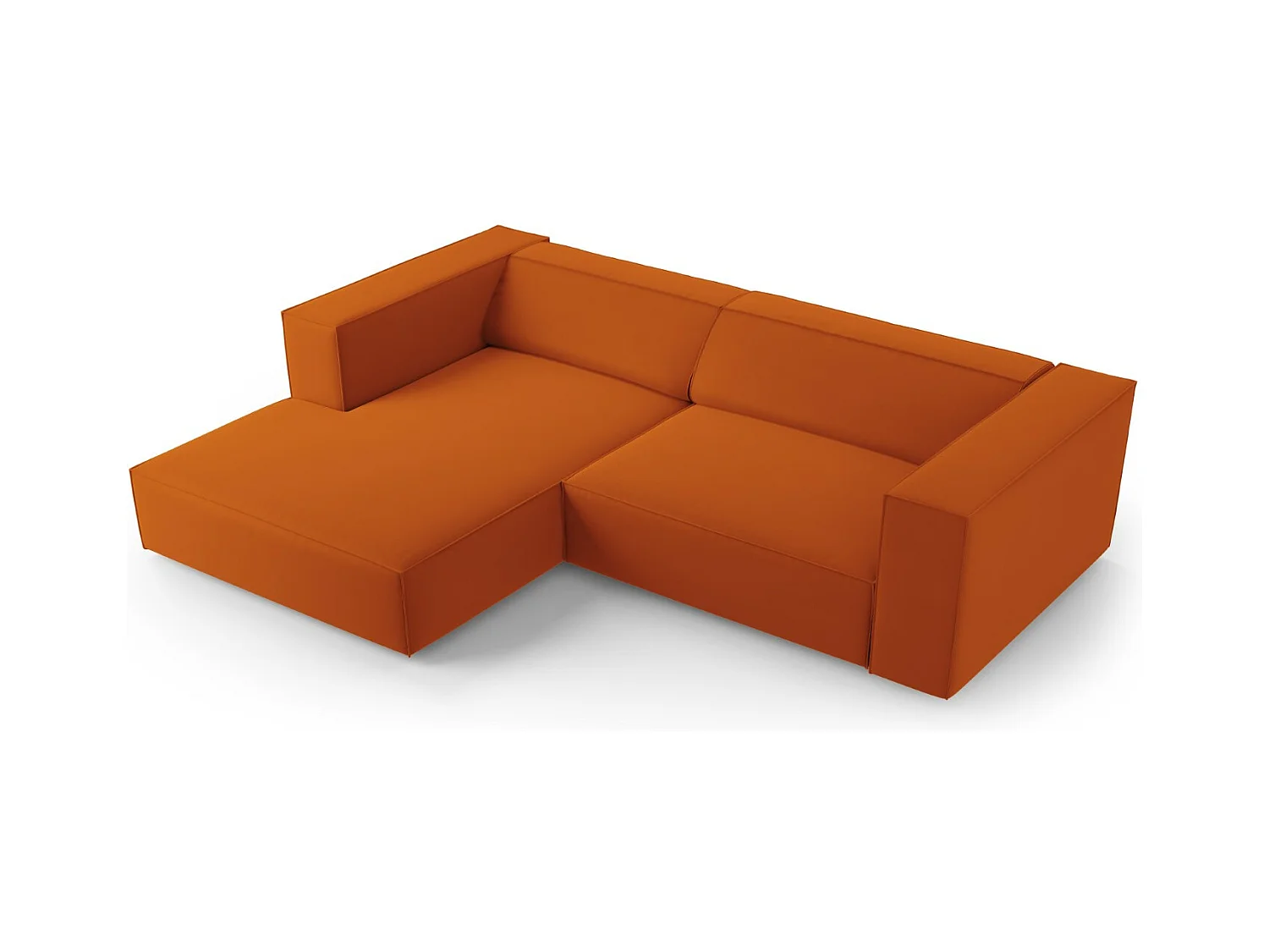Cosmopolitan Design - Canapé d'angle gauche "Arendal" 3 places en velours terracotta - 224x166x70cm