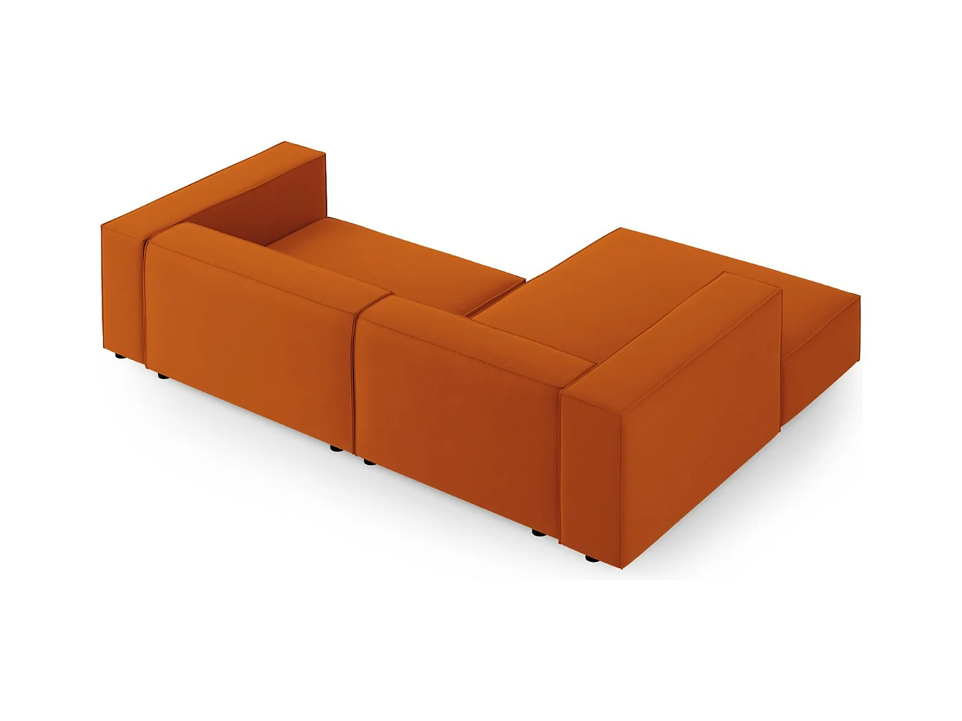 Cosmopolitan Design - Canapé d'angle gauche "Arendal" 3 places en velours terracotta - 224x166x70cm