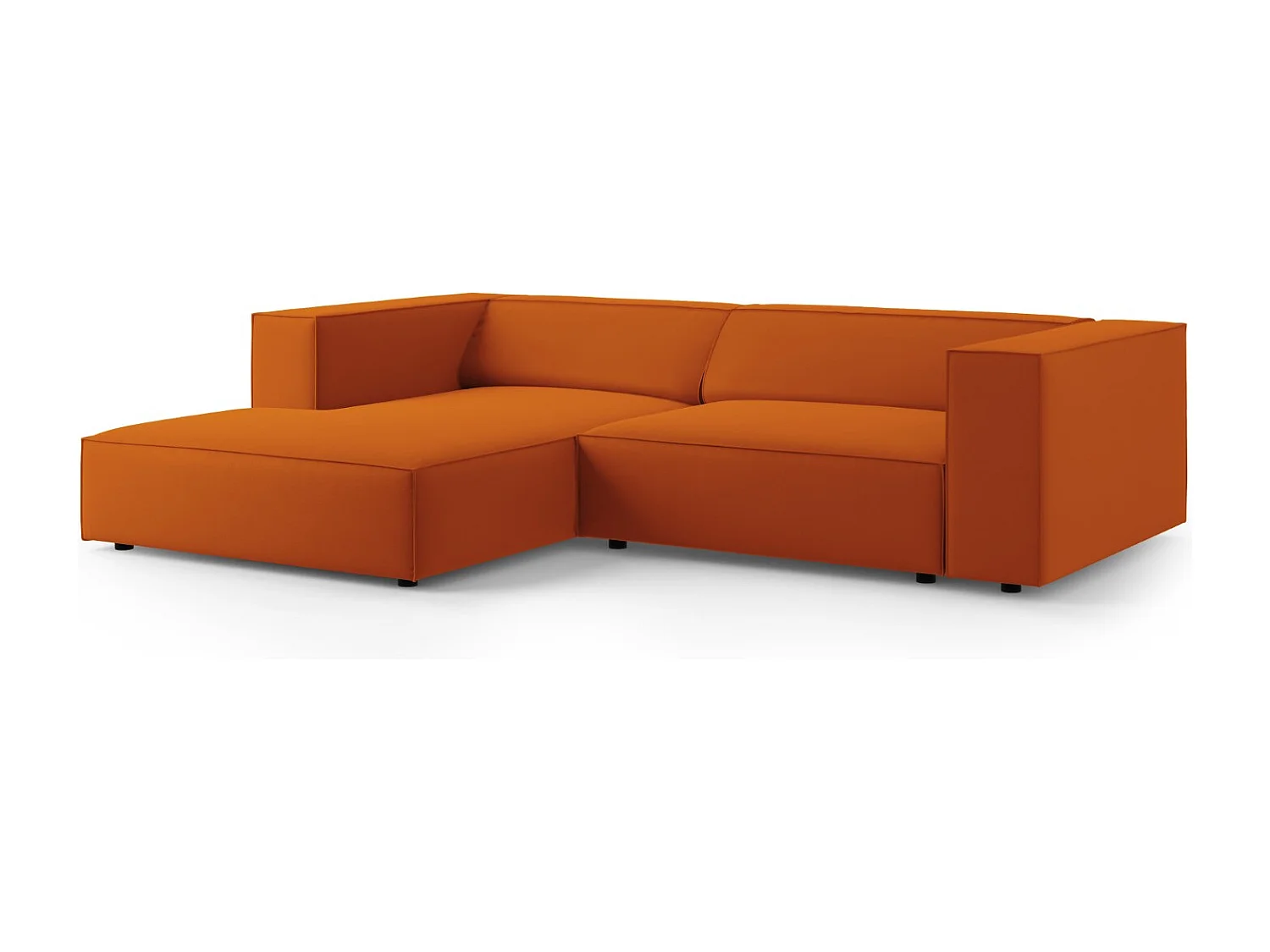 Cosmopolitan Design - Sofá de canto esquerdo "Arendal" 3 lugares em veludo terracota - 224x166x70cm