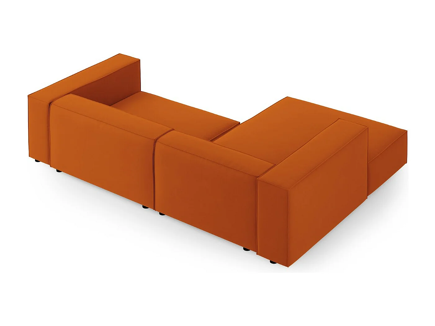 Cosmopolitan Design - Sofá de canto esquerdo "Arendal" 3 lugares em veludo terracota - 224x166x70cm