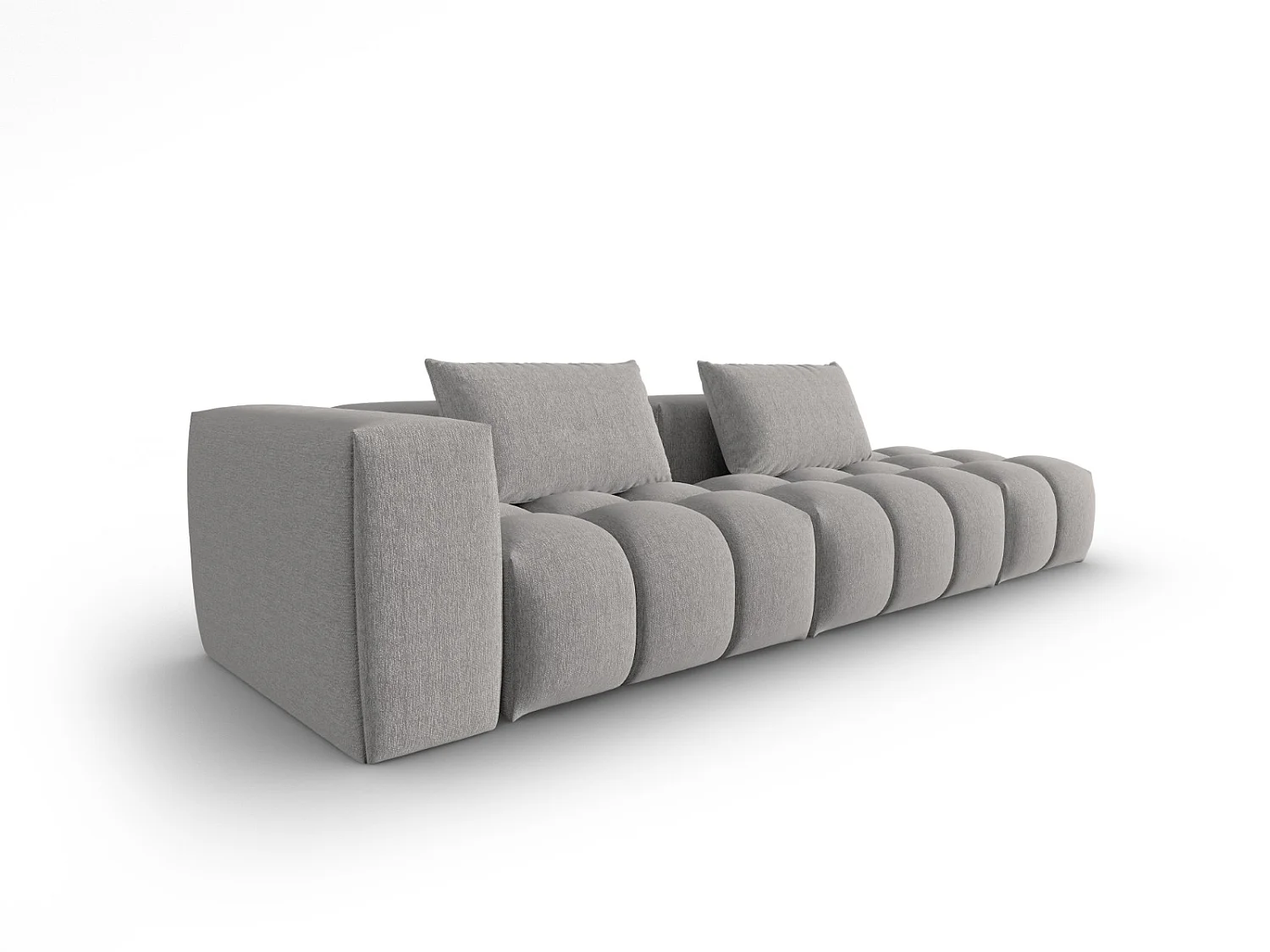 CXL by Christian Lacroix - Rechte modulaire bank "Lorella" 3 zitplaatsen, Structurele stof, Donkerbeige - 265x85x70cm