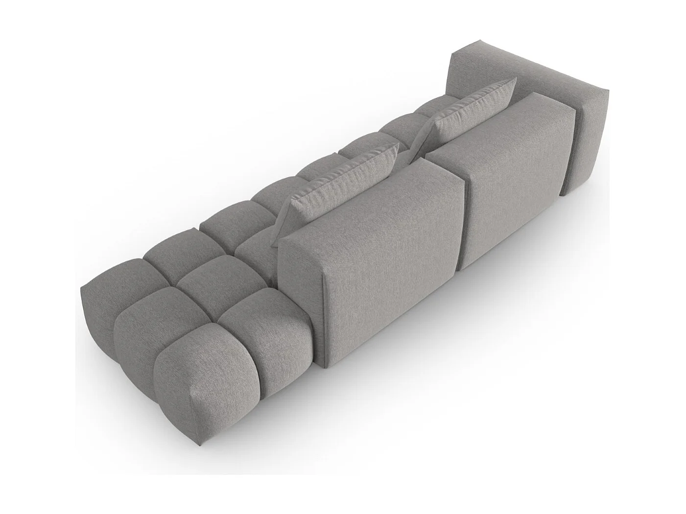 CXL by Christian Lacroix - Rechte modulaire bank "Lorella" 3 zitplaatsen, Structurele stof, Donkerbeige - 265x85x70cm