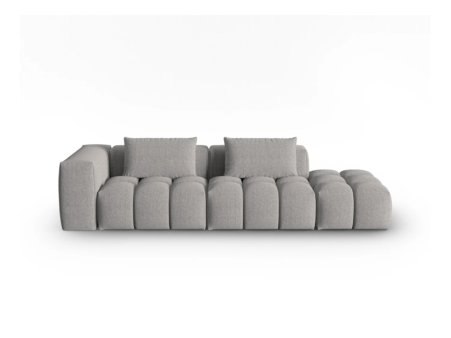 CXL by Christian Lacroix - Rechte modulaire bank "Lorella" 3 zitplaatsen, Structurele stof, Donkerbeige - 265x85x70cm