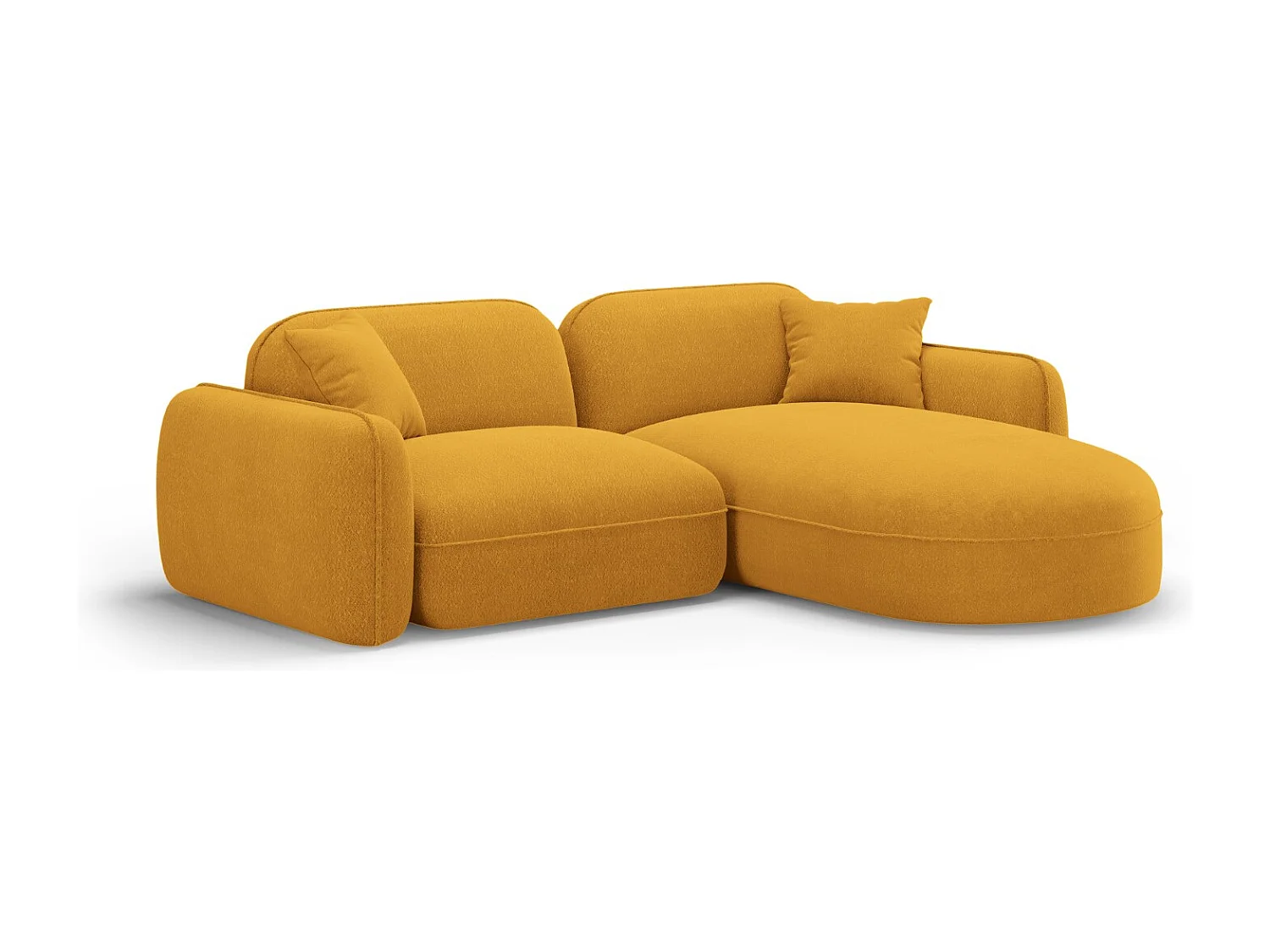 CXL by Christian Lacroix - Sofá esquinero modular derecho "Lucien" 3 plazas de terciopelo mostaza - 230x165x70cm