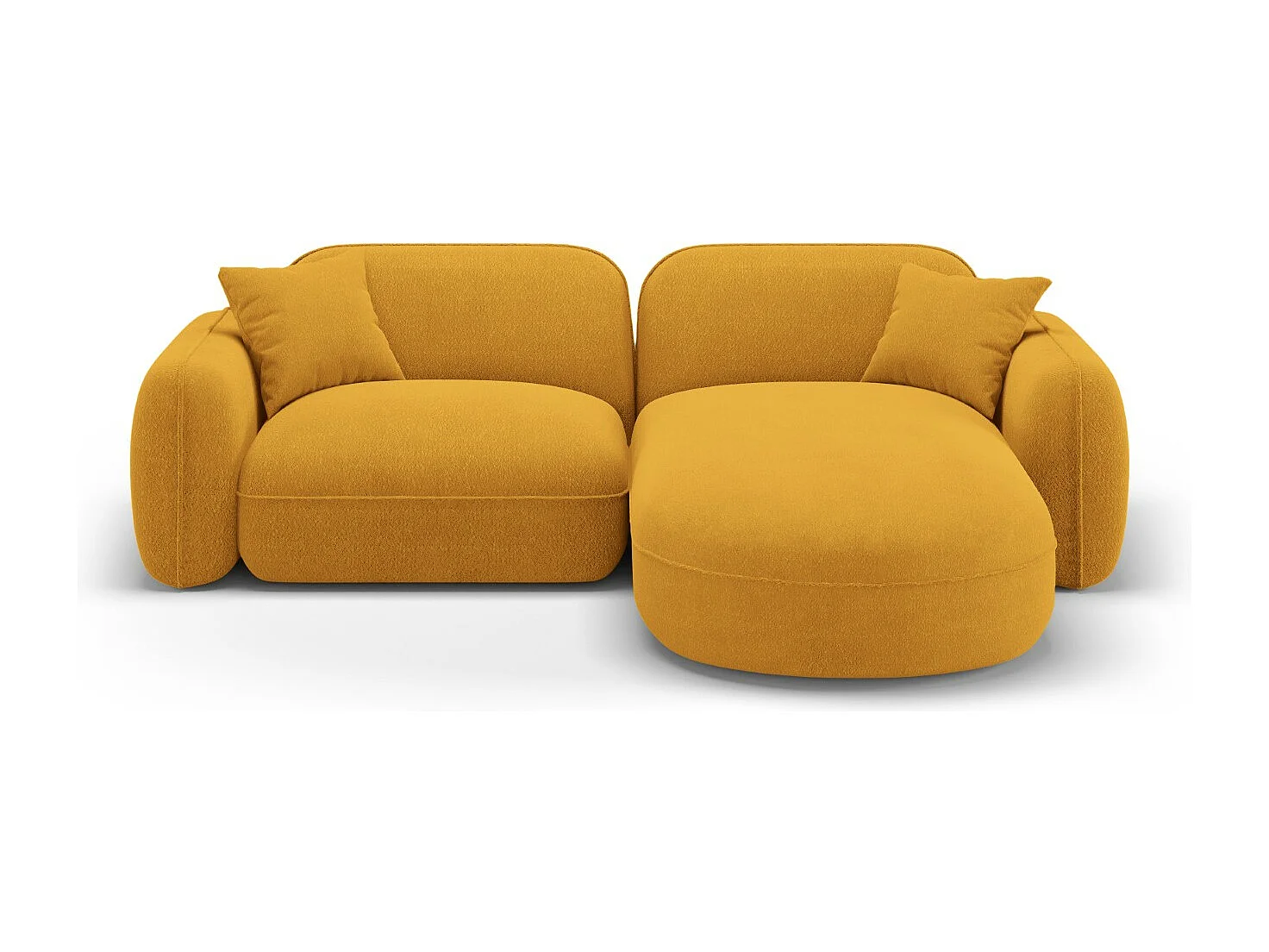 CXL by Christian Lacroix - Sofá modular de canto direito "Lucien" 3 lugares em veludo mostarda - 230x165x70cm