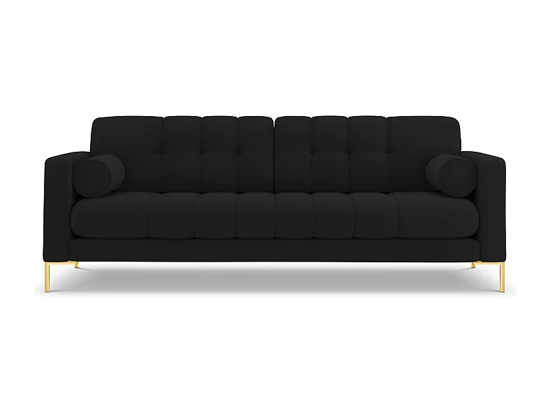 Cosmopolitan Design - Canapé "Bali" 4 places en tissu structurel noir - 217x92x75cm