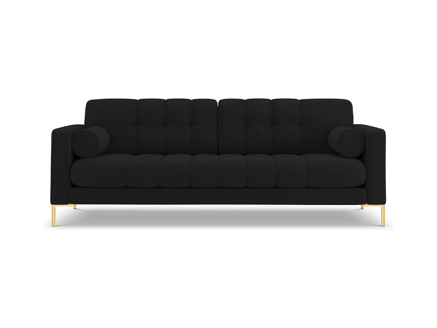 Cosmopolitan Design - Bank "Bali" 4 zitplaatsen, Structurele stof, Zwart - 217x92x75cm