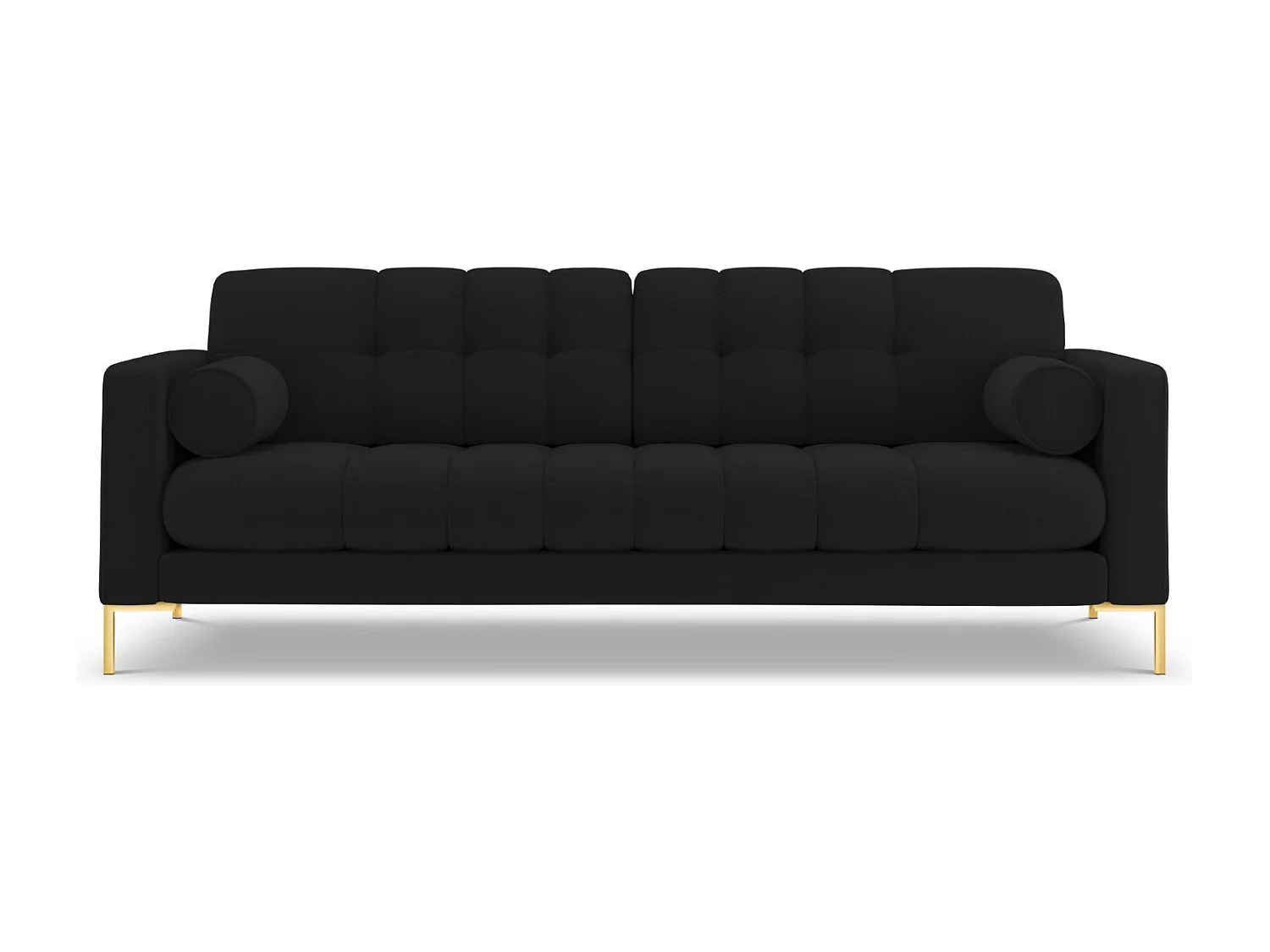 Cosmopolitan Design - Canapé "Bali" 4 places en tissu structurel noir - 217x92x75cm