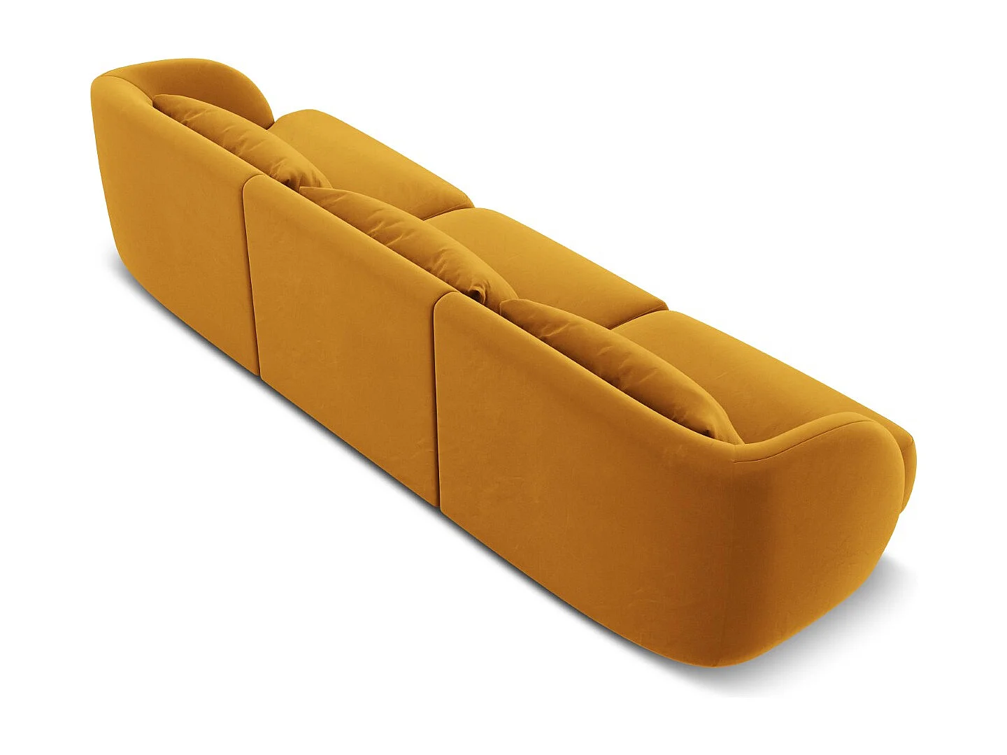 Cosmopolitan Design - Sofá "Tulum" 3 lugares em veludo amarelo - 255x90x70cm
