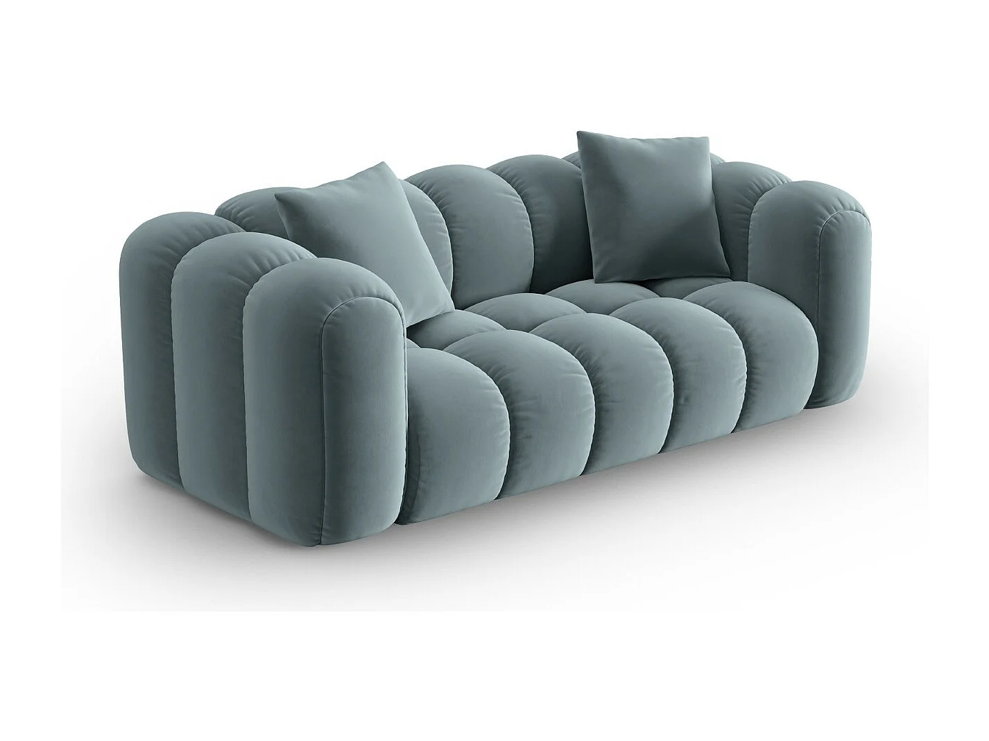 CXL by Christian Lacroix - Bank "Clotilde" 2 zitplaatsen, Flueel, Lichtblauw - 208x94x70cm