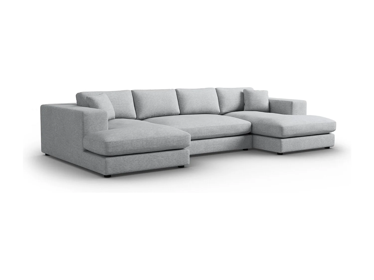 CXL by Christian Lacroix - Panoramische bank "Tendance" 5 zitplaatsen, Structurele stof, Lichtgrijs - 344x170x72cm