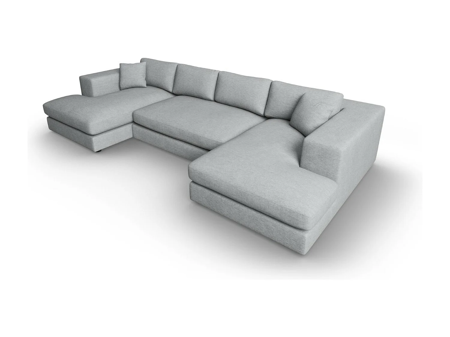 CXL by Christian Lacroix - Panoramische bank "Tendance" 5 zitplaatsen, Structurele stof, Lichtgrijs - 344x170x72cm