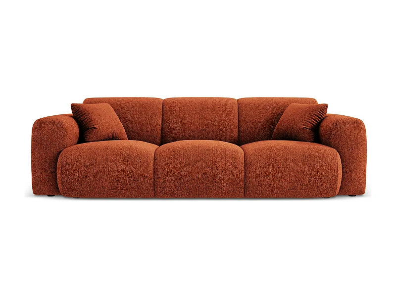 Cosmopolitan Design - Canapé "Nolio" 3 places en chenille terracotta - 235x95x72cm