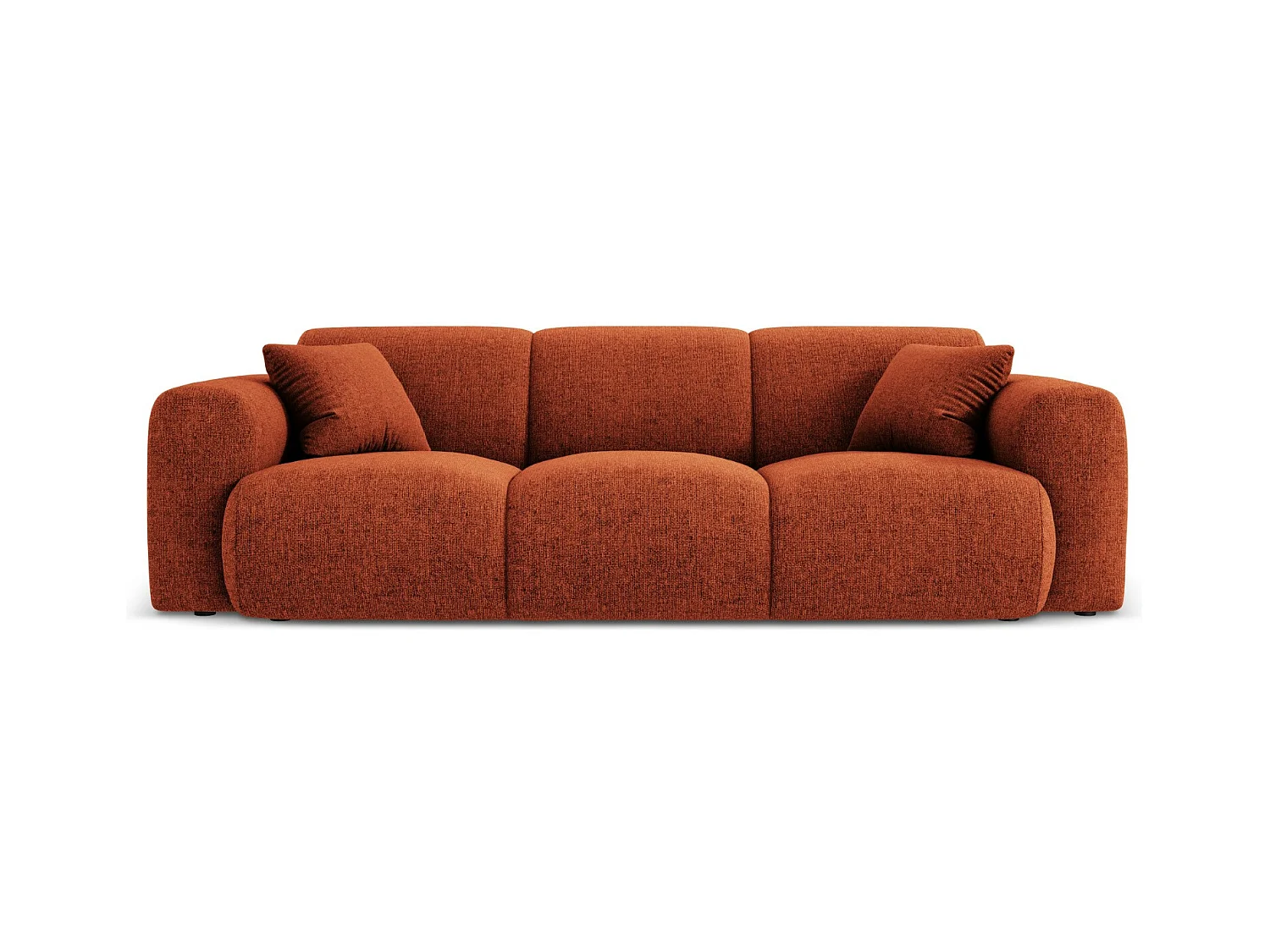 Cosmopolitan Design - Canapé "Nolio" 3 places en chenille terracotta - 235x95x72cm