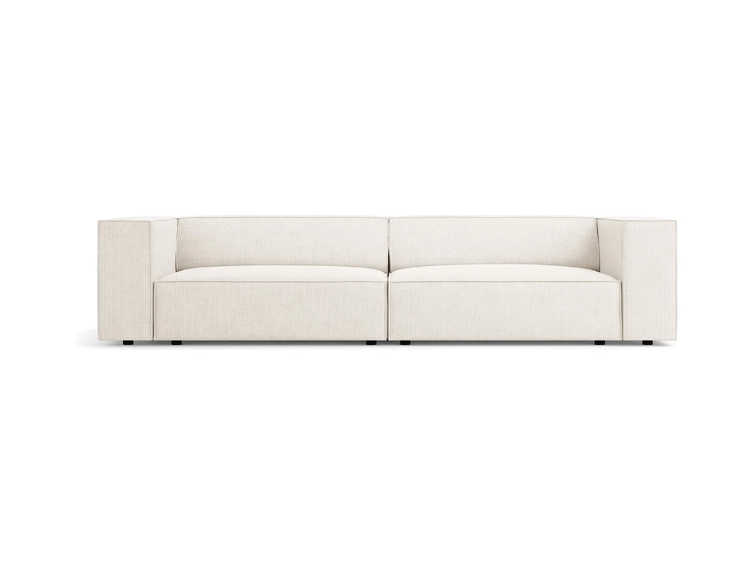 Cosmopolitan Design - Canapé "Arendal" 4 places en chenille avec un effet côtelé ivoire - 244x102x70cm