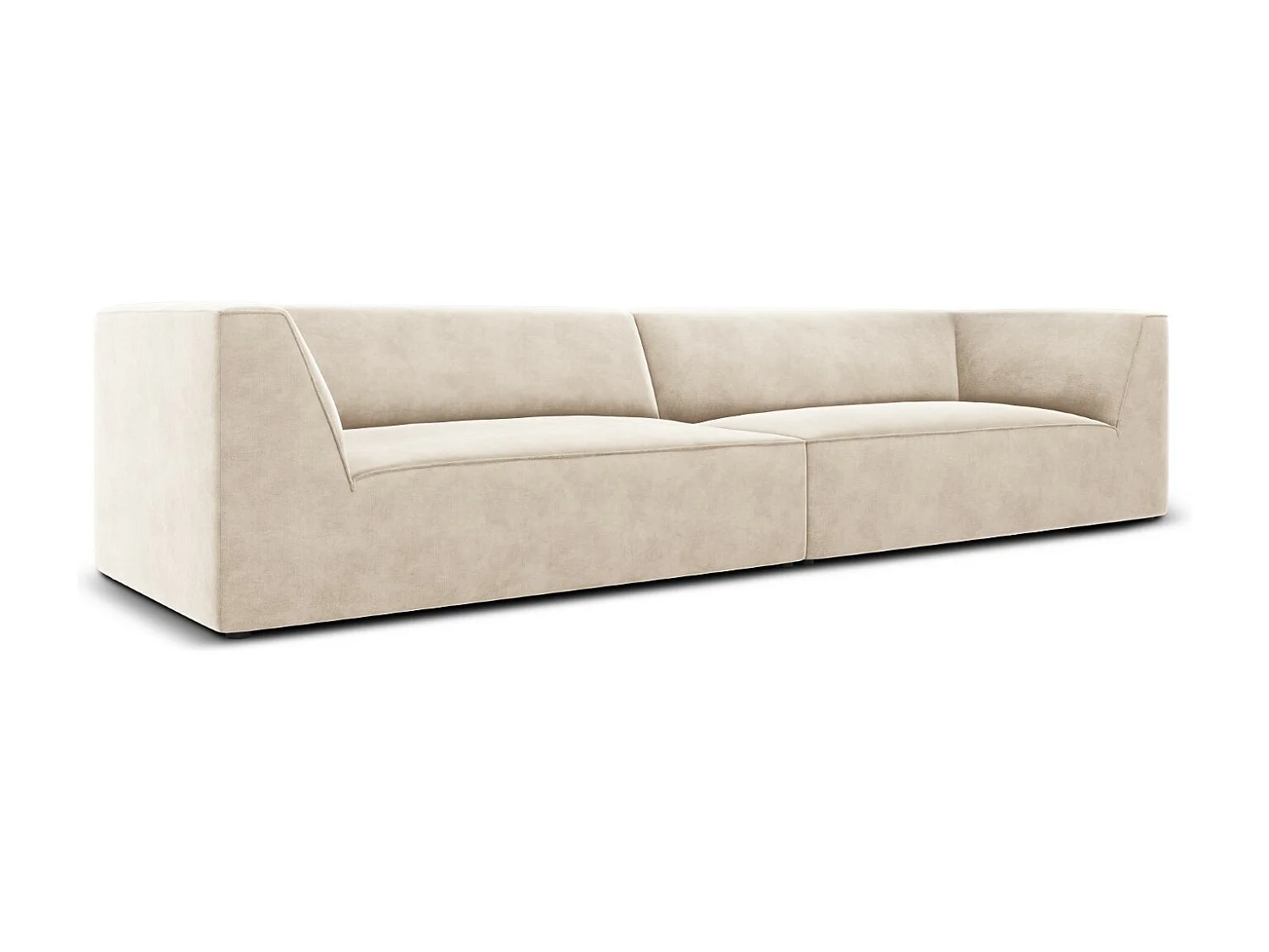 CXL by Christian Lacroix - Bank "Charles" 4 zitplaatsen, Flueel, Lichtbeige - 302x93x69cm