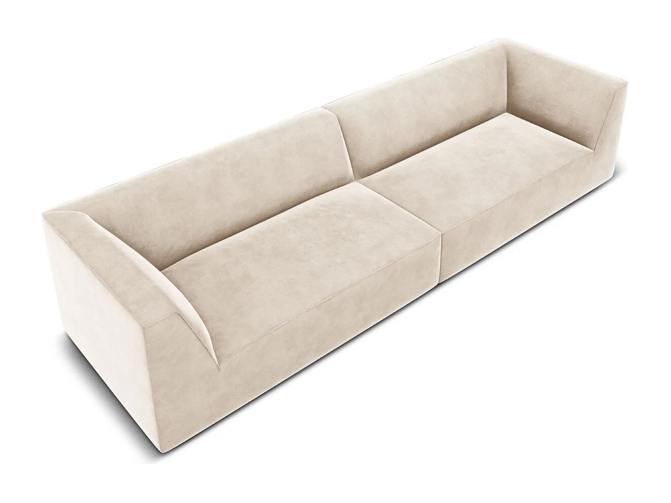 CXL by Christian Lacroix - Bank "Charles" 4 zitplaatsen, Flueel, Lichtbeige - 302x93x69cm