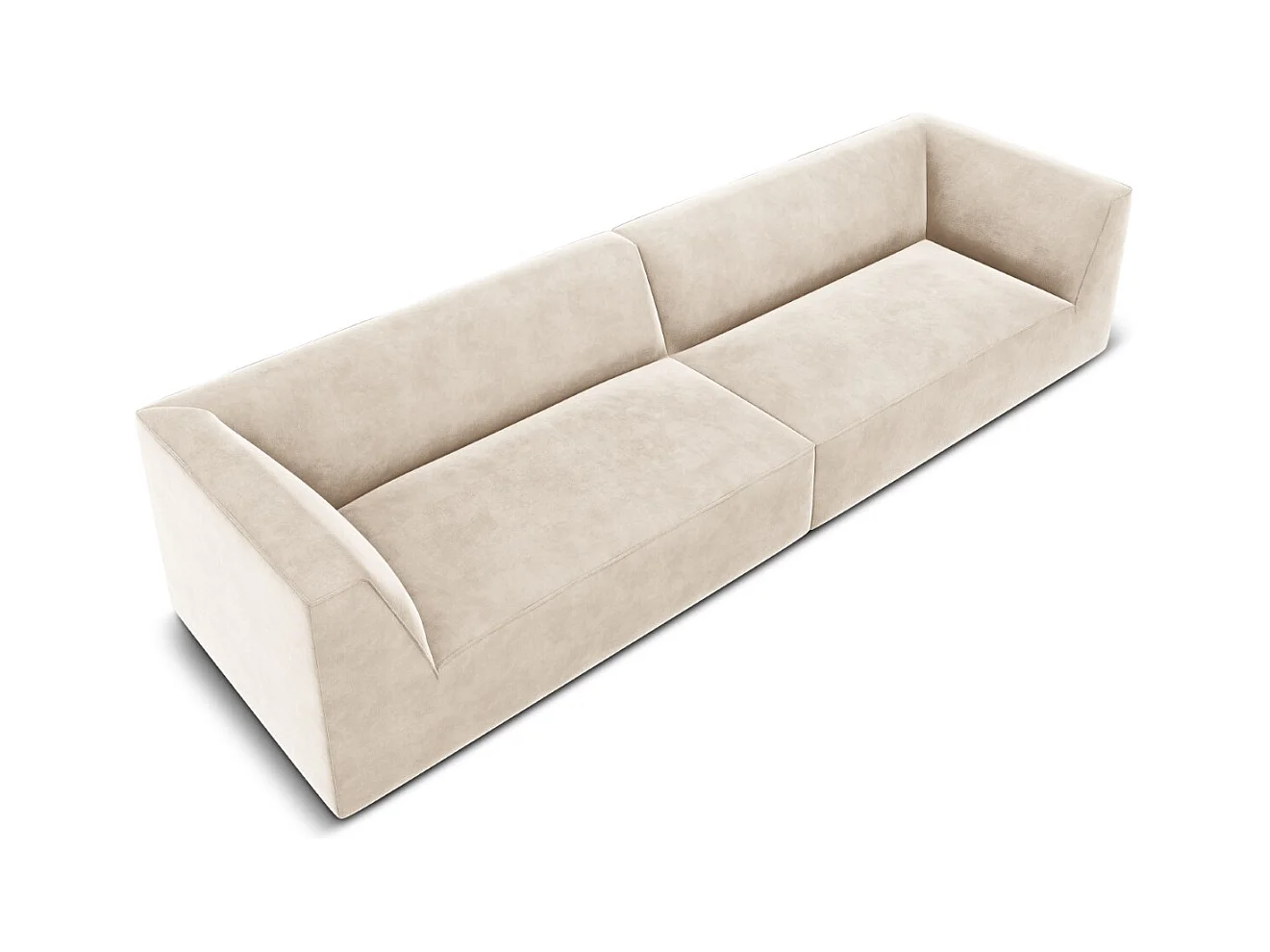 CXL by Christian Lacroix - 4-Sitzer Sofa "Charles" Sitzer aus Samt leichtes beige - 302x93x69cm