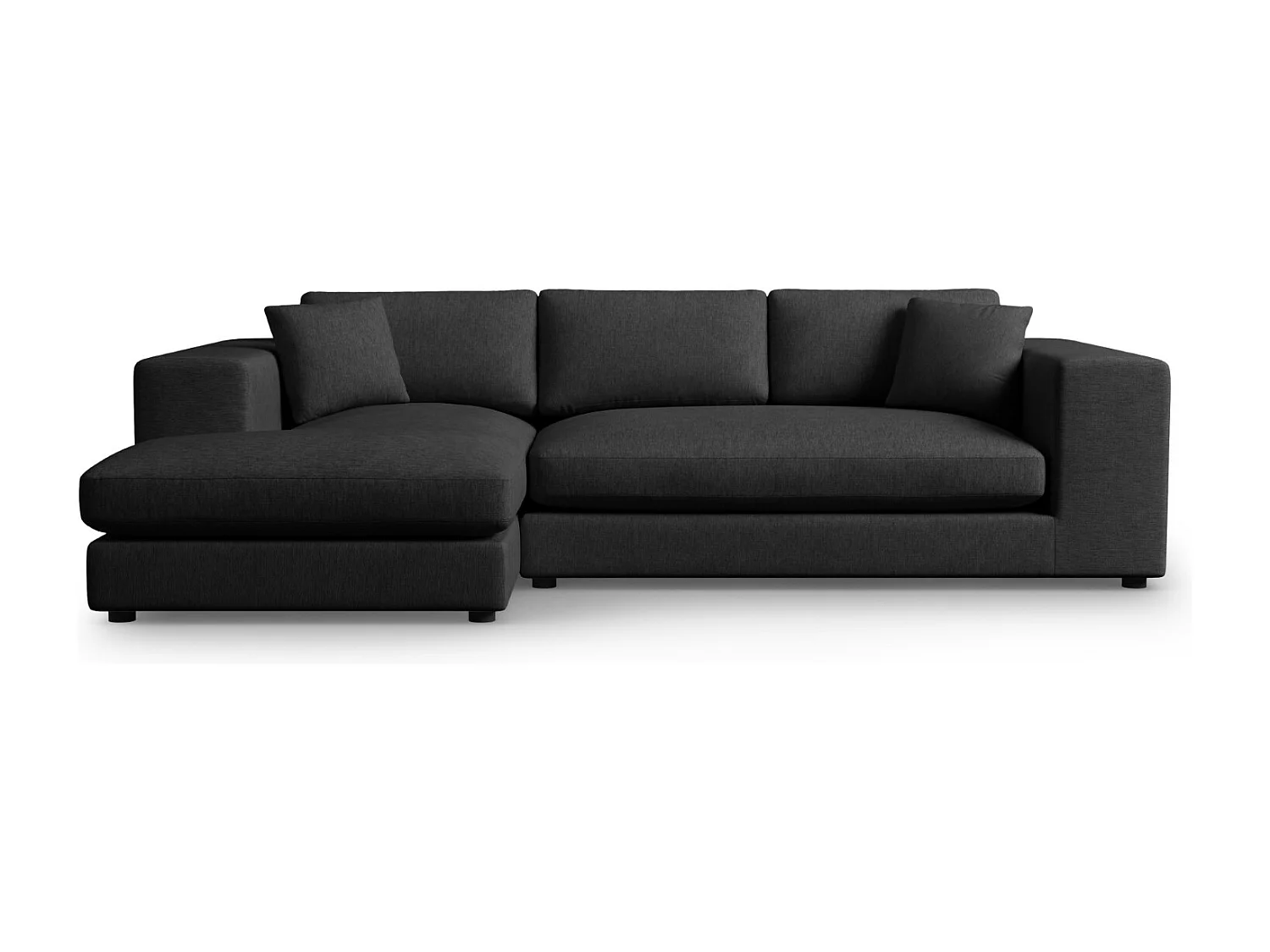 CXL by Christian Lacroix - 5-Sitzer Ecksofa links "Tendance" Sitzer aus strukturiertem Stoff schwarz - 282x174x72cm