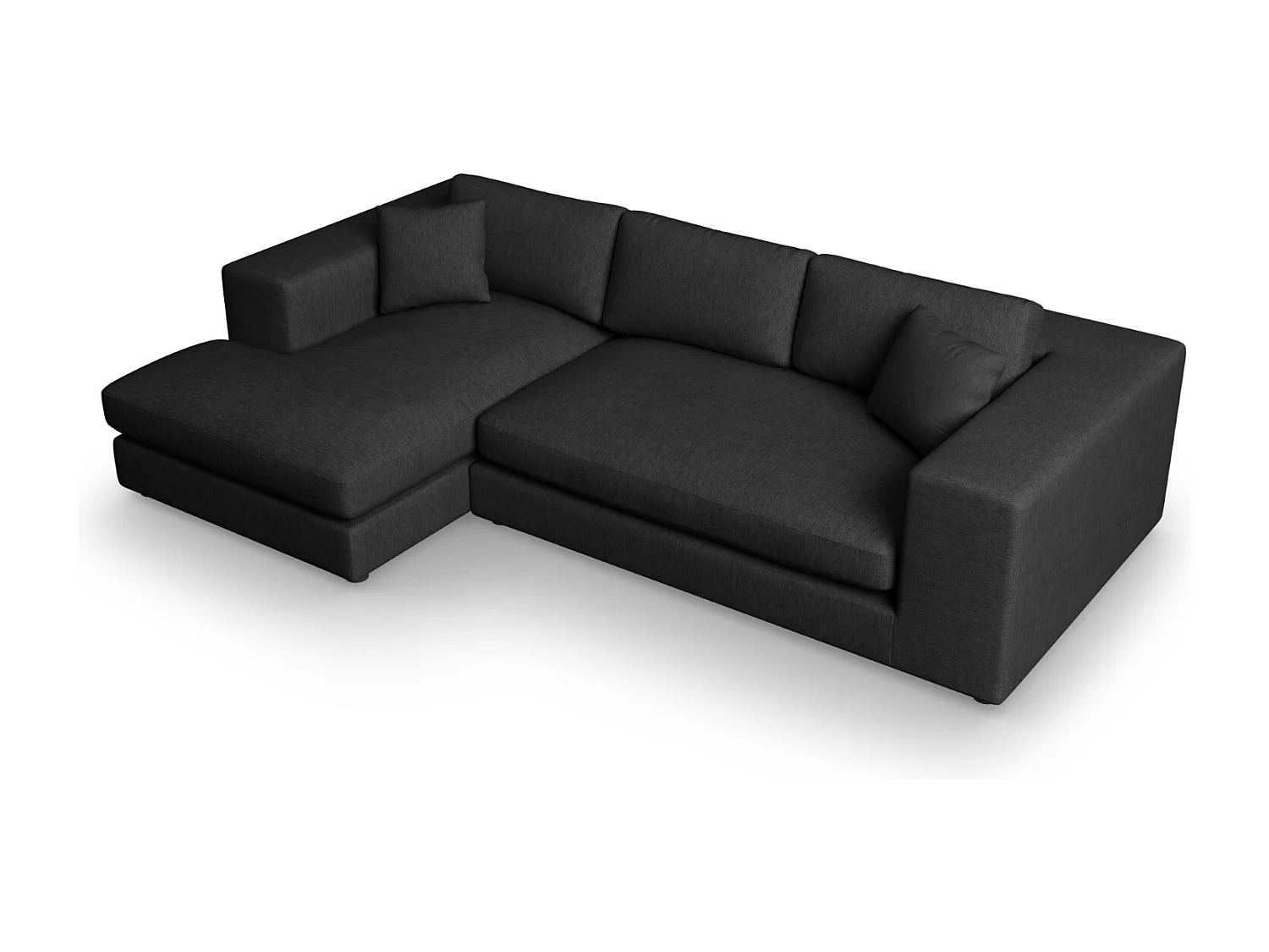 CXL by Christian Lacroix - 5-Sitzer Ecksofa links "Tendance" Sitzer aus strukturiertem Stoff schwarz - 282x174x72cm