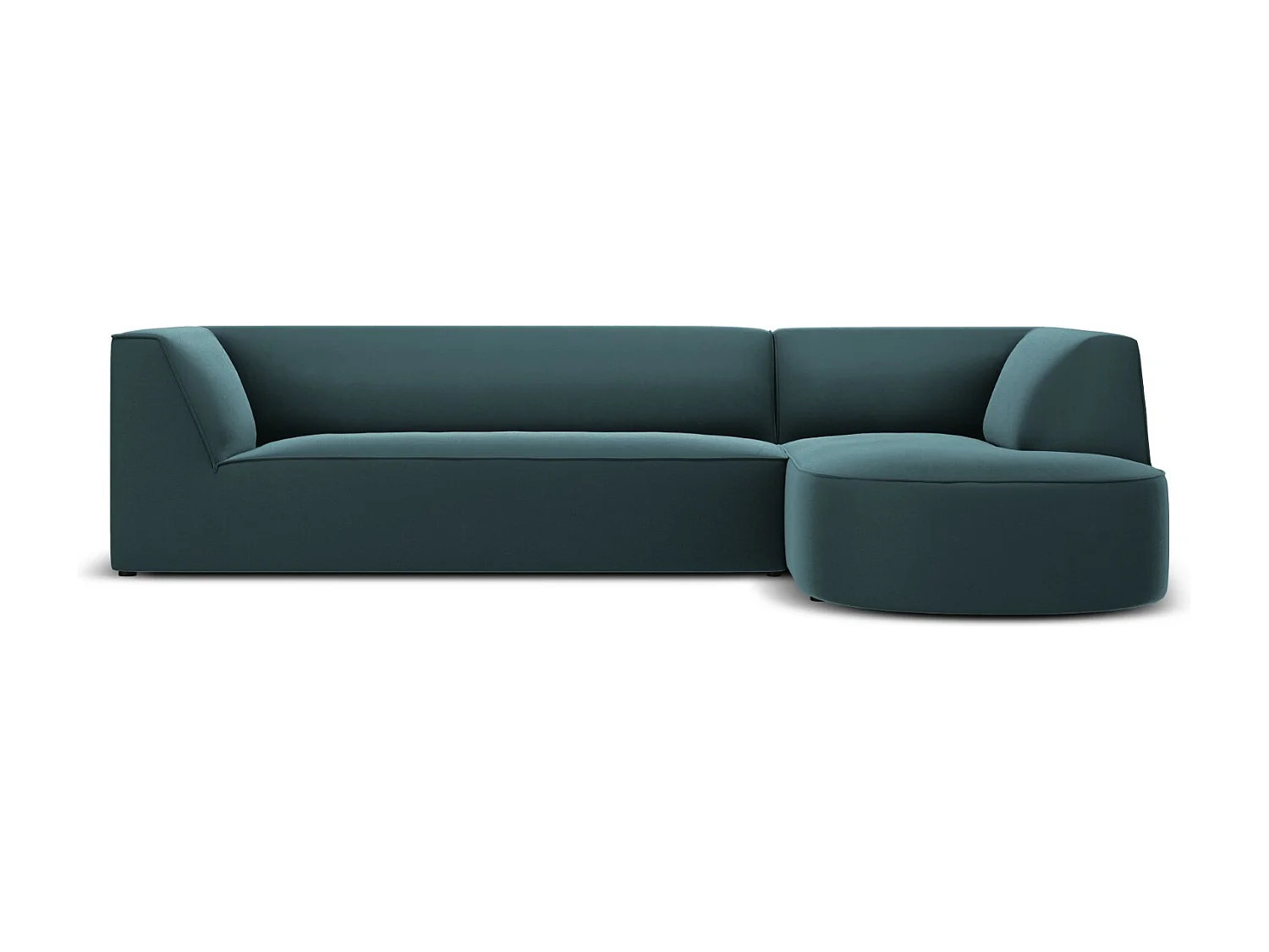 CXL by Christian Lacroix - Canapé d'angle droit "Charles" 4 places en velours bleu - 273x180x69cm