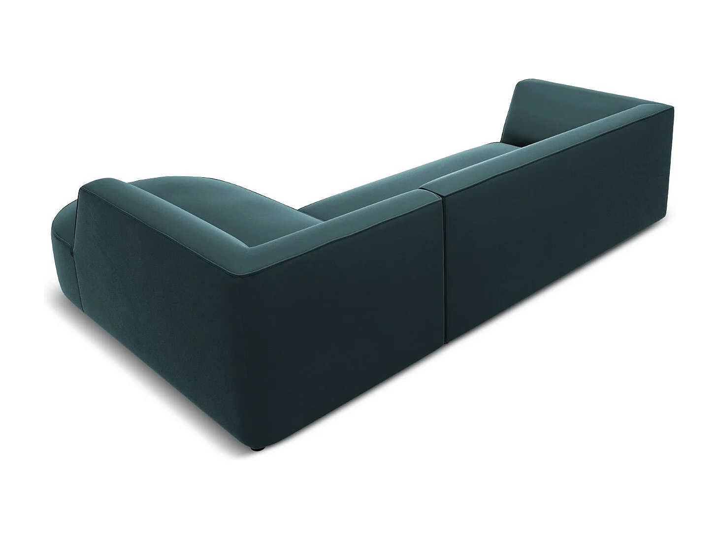 CXL by Christian Lacroix - Canapé d'angle droit "Charles" 4 places en velours bleu - 273x180x69cm