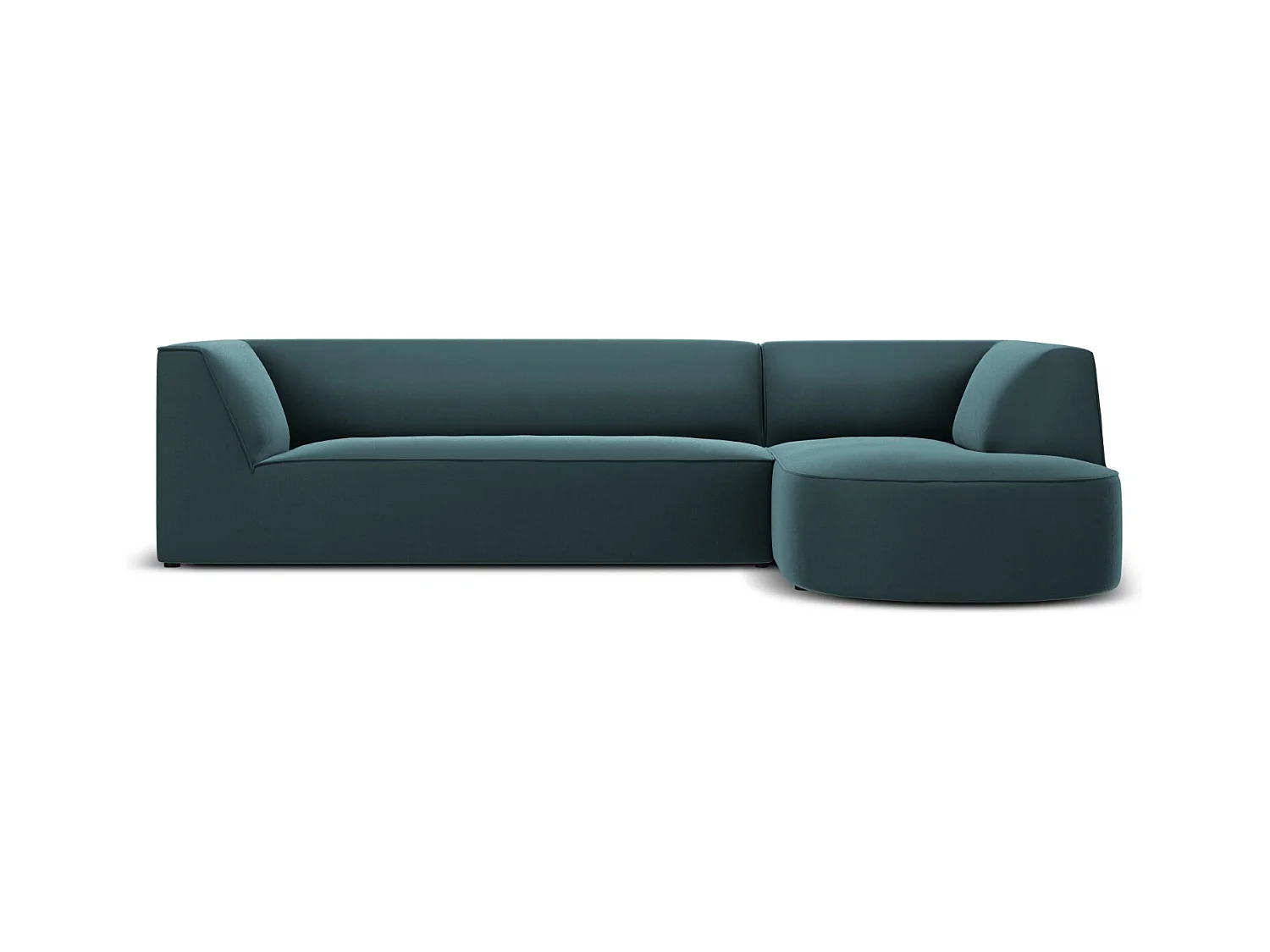 CXL by Christian Lacroix - 4-Sitzer Ecksofa rechts "Charles" Sitzer aus Samt blau - 273x180x69cm