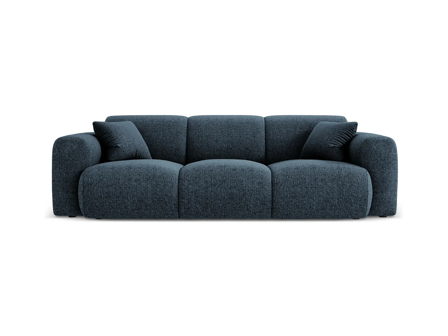 Cosmopolitan Design - 3-Sitzer Sofa "Nolio" aus Chenille-Stoff königsblau - 235x95x72cm