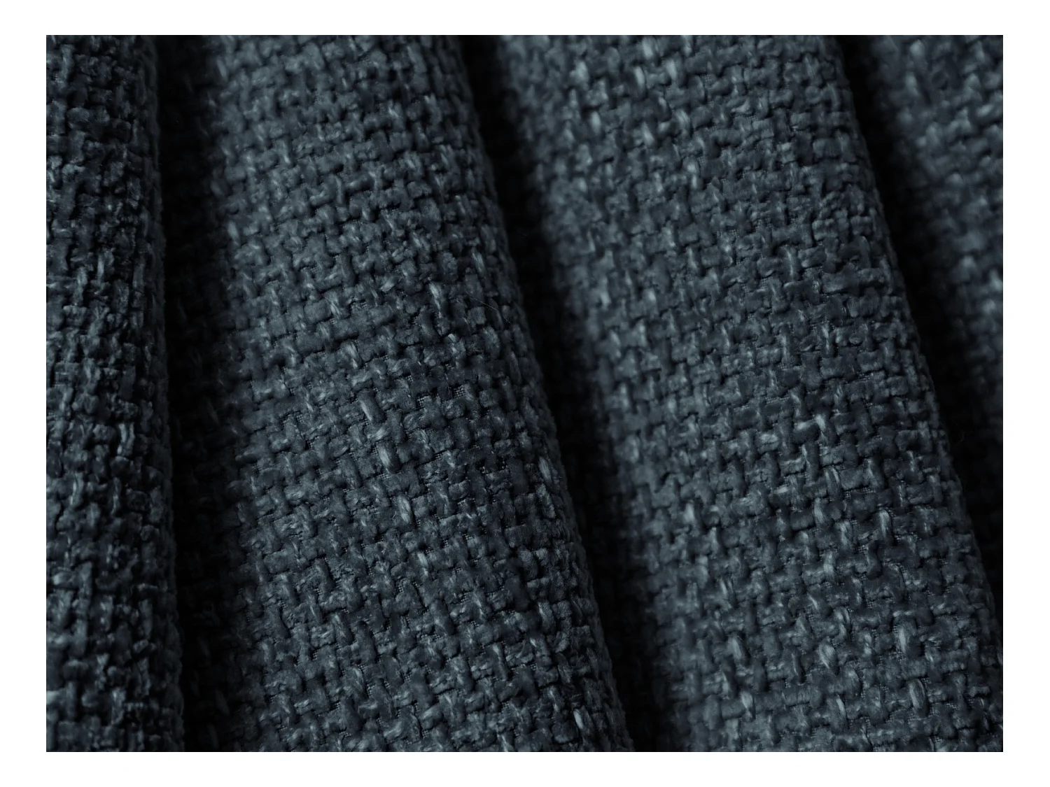 Cosmopolitan Design - Sofá de canto direito panorâmico "Tulum" 6 lugares em tecido chenille azul real - 330x255x70cm