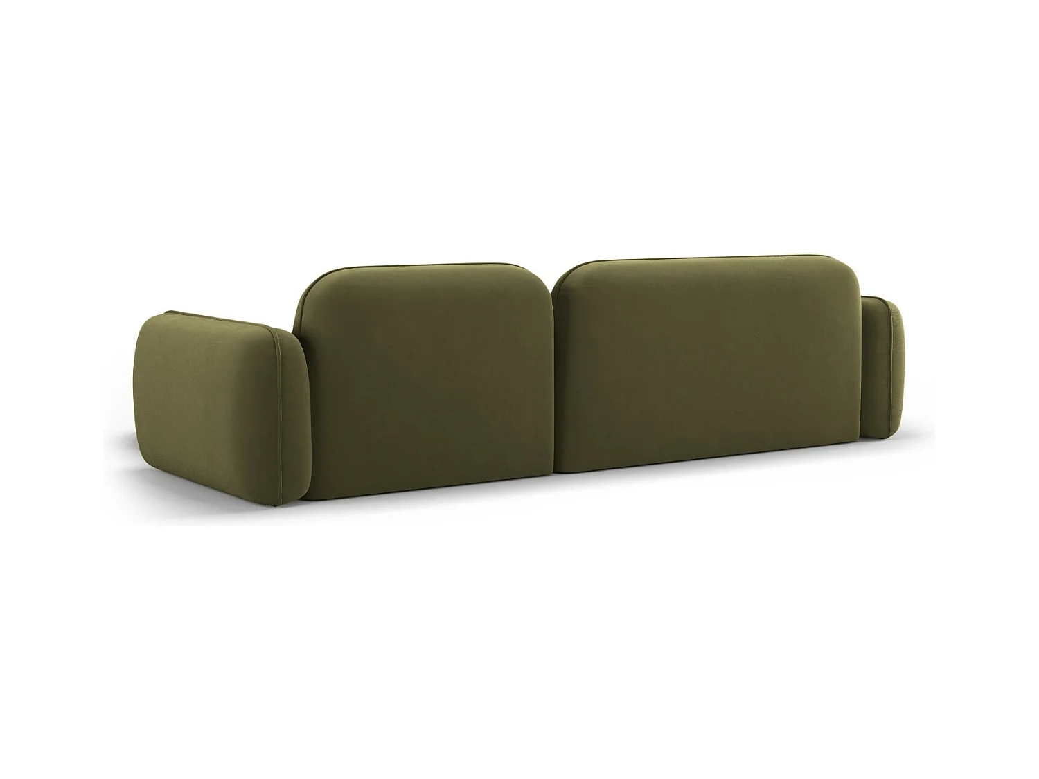 Cosmopolitan Design - Canapé d'angle droit modulable "Sydney" 4 places en velours vert clair - 275x165x70cm