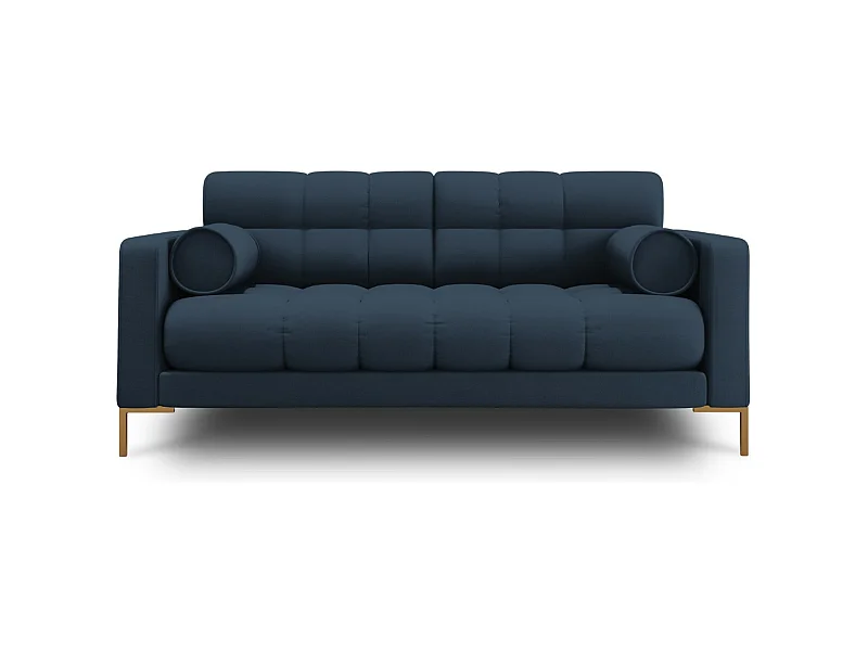 Cosmopolitan Design - 2-Sitzer Sofa "Bali" aus strukturiertem Stoff blau - 152x92x75cm