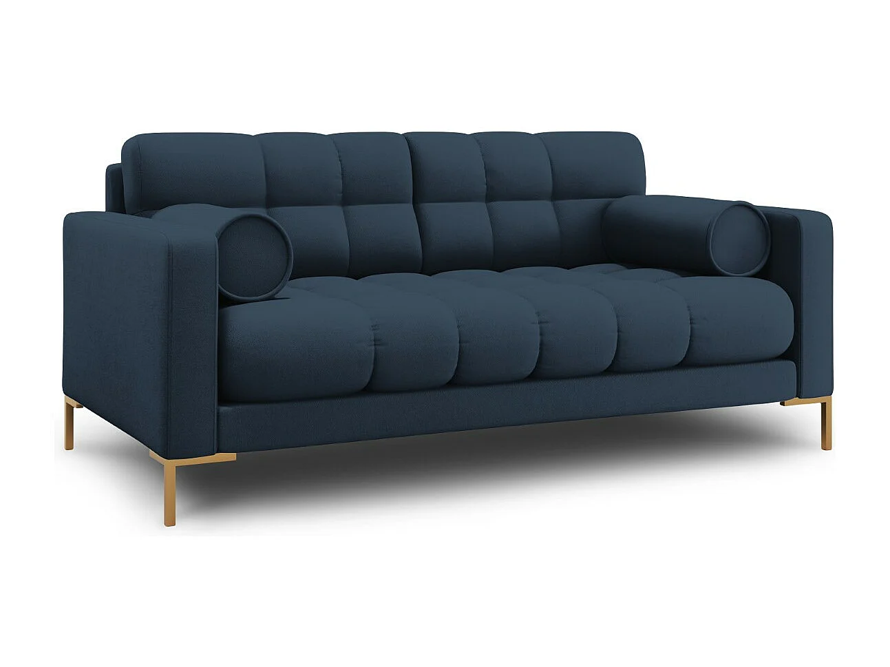 Cosmopolitan Design - Bank "Bali" 2 zitplaatsen, Structurele stof, Blauw - 152x92x75cm