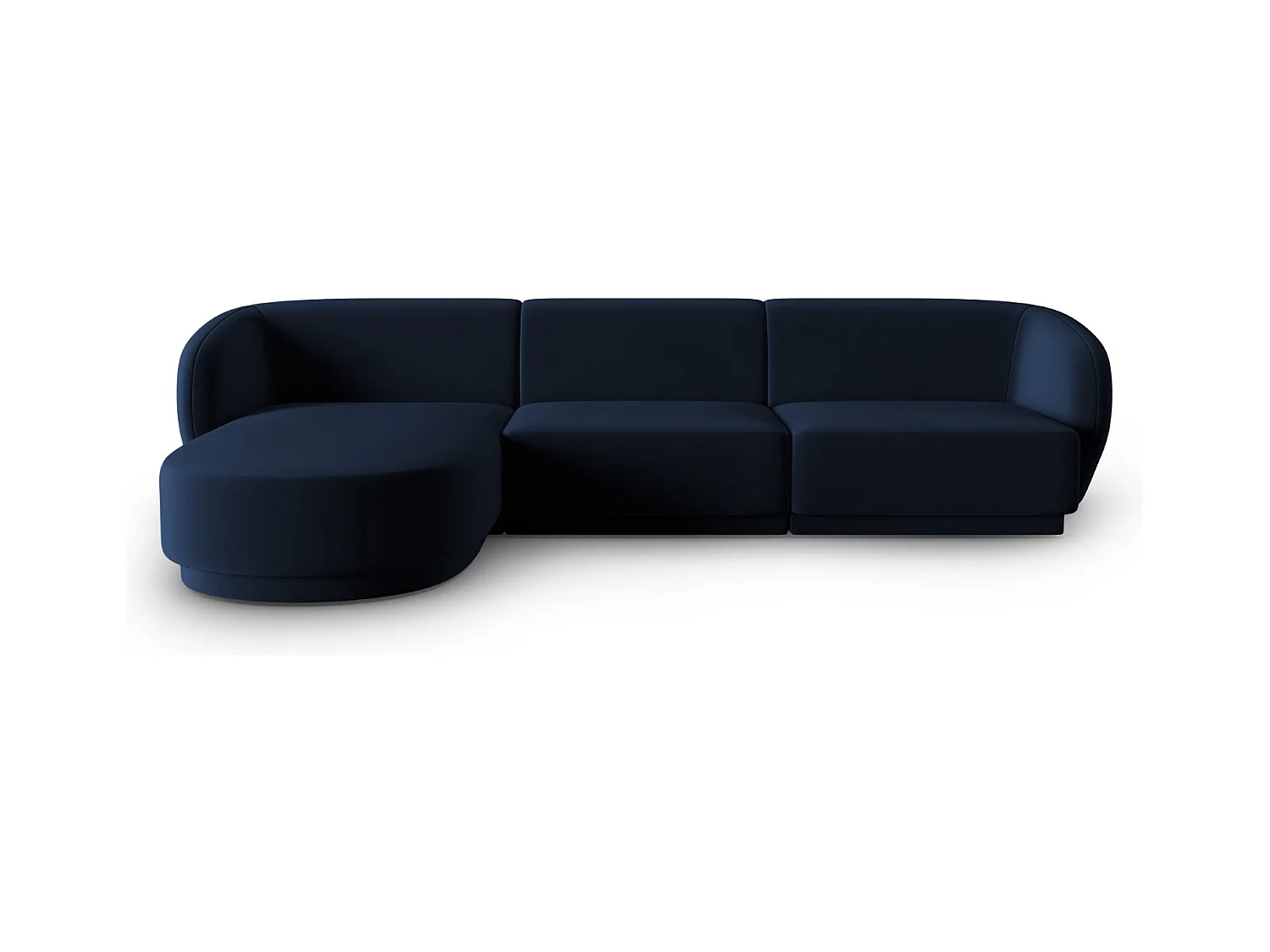 CXL by Christian Lacroix - Modulaire hoekbank links "Lionel" 4 zitplaatsen, Flueel, Koningsblauw - 266x155x74cm
