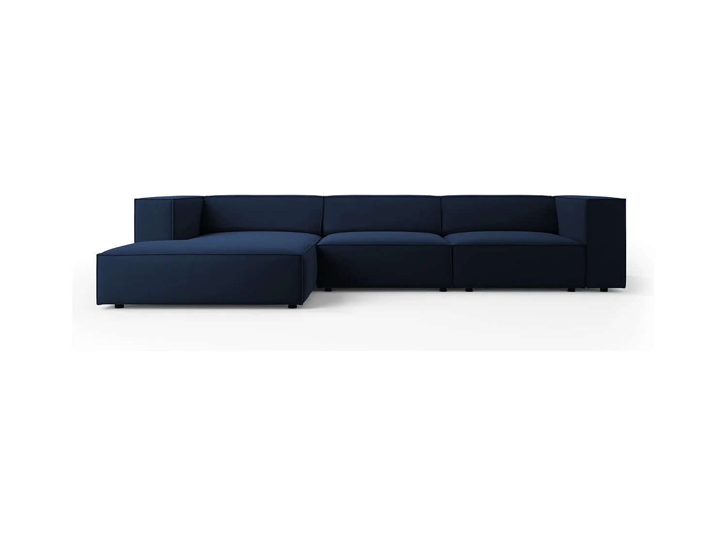 Cosmopolitan Design - Canapé d'angle gauche "Arendal" 4 places en velours bleu roi - 284x166x70cm