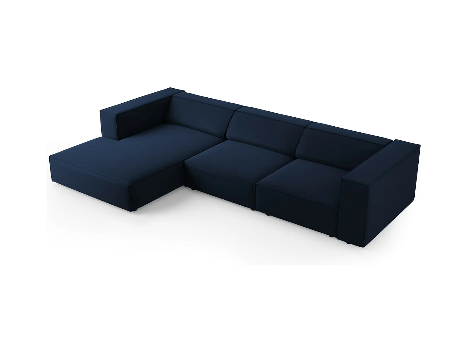Cosmopolitan Design - Canapé d'angle gauche "Arendal" 4 places en velours bleu roi - 284x166x70cm