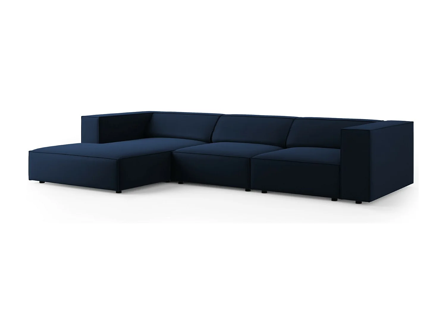 Cosmopolitan Design - Canapé d'angle gauche "Arendal" 4 places en velours bleu roi - 284x166x70cm