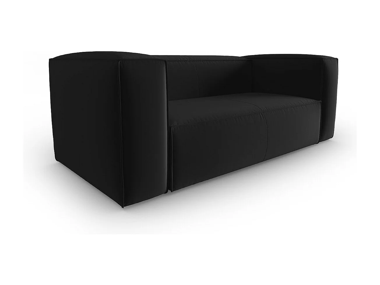 Cosmopolitan Design - 2-Sitzer Sofa "Mackay" aus Samt schwarz - 150x94x73cm