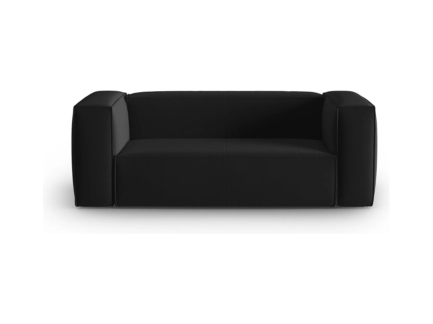 Cosmopolitan Design - Canapé "Mackay" 2 places en velours noir - 150x94x73cm