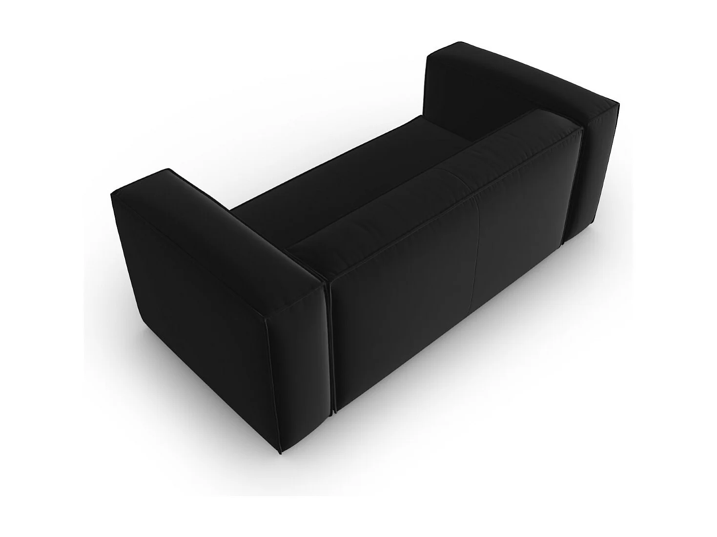 Cosmopolitan Design - Canapé "Mackay" 2 places en velours noir - 150x94x73cm