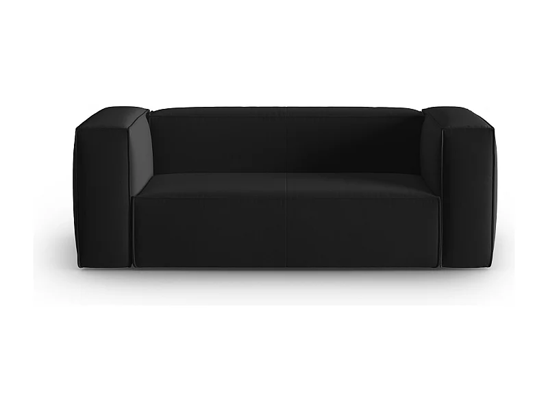 Cosmopolitan Design - Canapé "Mackay" 2 places en velours noir - 150x94x73cm