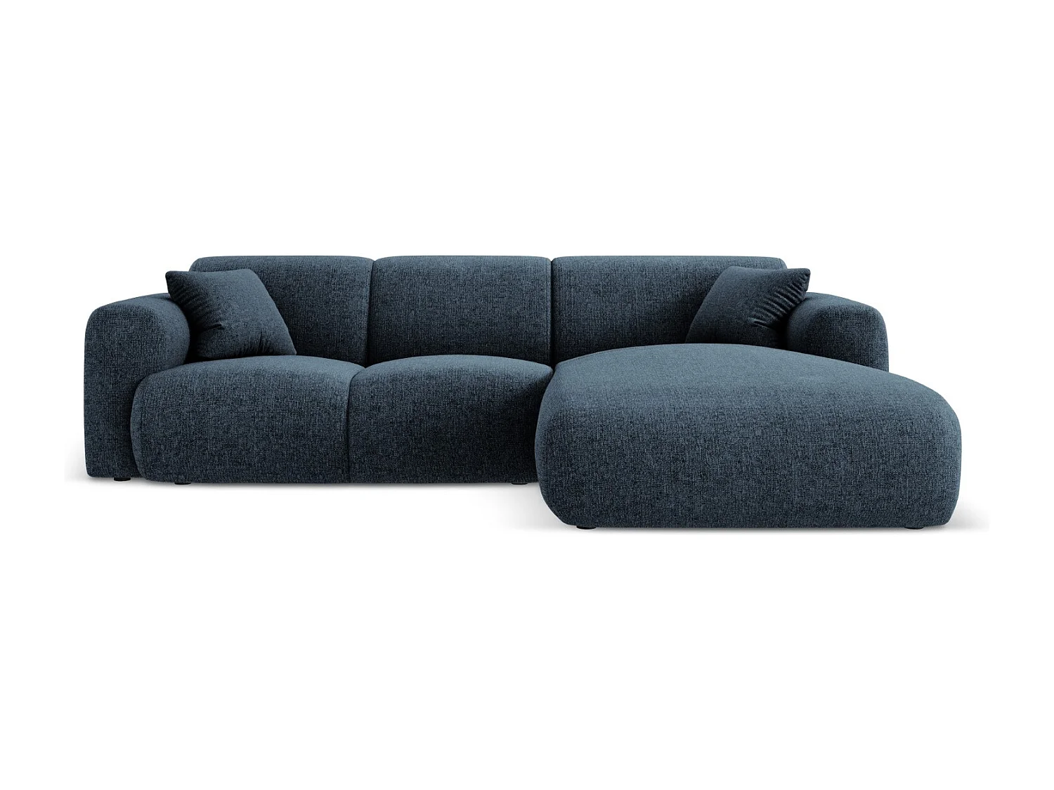 Cosmopolitan Design - Narożnik prawy, "Nolio" 4 miejsca szenil, błękit królewski - 260x170x72cm